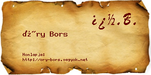 Őry Bors névjegykártya